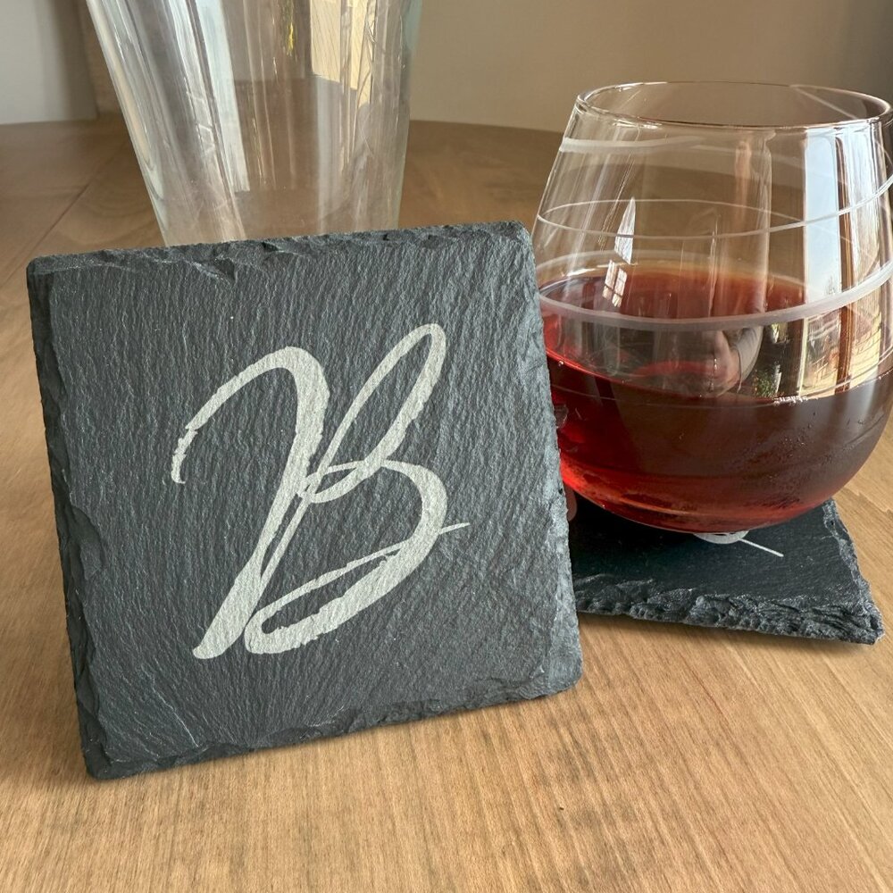 NEW - Custom Personalized Monogram Slate Coasters (Set of 4)